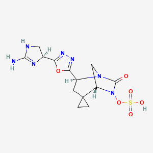 [(2S,5R)-2-[5-[(4S)-2-amino-4,5-dihydro-1H-imidazol-4-yl]-1,3,4-oxadiazol-2-yl]-7-oxospiro[1,6-diazabicyclo[3.2.1]octane-4,1'-cyclopropane]-6-yl] hydrogen sulfate