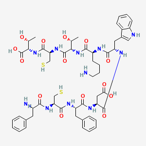 molecular formula C53H71N11O14S2 B12405138 Cyclic SSTR agonist octreotide 