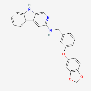 N-[[3-(1,3-benzodioxol-5-yloxy)phenyl]methyl]-9H-pyrido[3,4-b]indol-3-amine