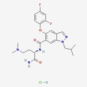 molecular formula C24H30ClF2N5O3 B12405326 Emprumapimod (hydrochloride) 