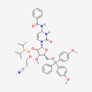 molecular formula C47H56N4O9P2 B12405343 N-[3-[(2R,3S,5R)-5-[[bis(4-methoxyphenyl)-phenylmethoxy]methyl]-3-[2-cyanoethoxy-di(propan-2-yl)phosphanylphosphanyl]oxy-4-methoxyoxolan-2-yl]-2-oxo-1,6-dihydropyrimidin-6-yl]benzamide 