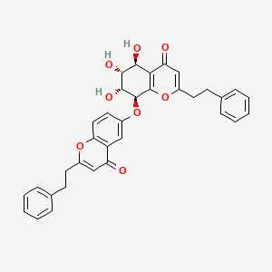 molecular formula C34H30O8 B12405384 2-(2-phenylethyl)-6-[[(5S,6R,7R,8S)-5,6,7-trihydroxy-4-oxo-2-(2-phenylethyl)-5,6,7,8-tetrahydrochromen-8-yl]oxy]chromen-4-one 