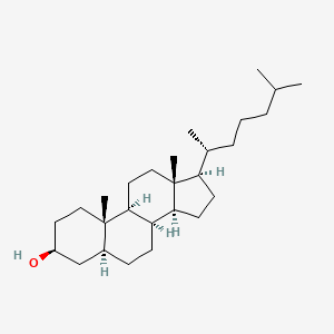 molecular formula C27H48O B1240540 (3S,5S,8S,9S,10S,13R,14S,17R)-10,13-二甲基-17-[(2R)-6-甲基庚-2-基]-2,3,4,5,6,7,8,9,11,12,14,15,16,17-十四氢-1H-环戊并[a]菲并[3]醇 