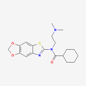 molecular formula C19H25N3O3S B1240543 N-[2-(二甲氨基)乙基]-N-([1,3]二氧杂[4,5-f][1,3]苯并噻唑-6-基)环己烷甲酰胺 