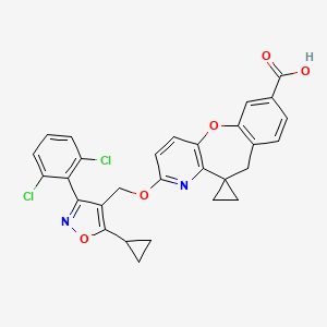 molecular formula C29H22Cl2N2O5 B12405561 3-[[5-cyclopropyl-3-(2,6-dichlorophenyl)-1,2-oxazol-4-yl]methoxy]spiro[6H-[1]benzoxepino[3,2-b]pyridine-5,1'-cyclopropane]-9-carboxylic acid 