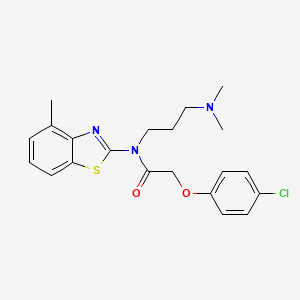 molecular formula C21H24ClN3O2S B1240559 2-(4-氯苯氧基)-N-[3-(二甲氨基)丙基]-N-(4-甲基-1,3-苯并噻唑-2-基)乙酰胺 