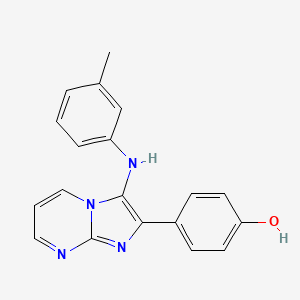 molecular formula C19H16N4O B1240569 4-[3-(3-Methylanilino)-2-imidazo[1,2-a]pyrimidinyl]phenol 