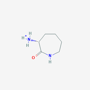 molecular formula C6H13N2O+ B1240570 D-2-铵基己内酰胺 