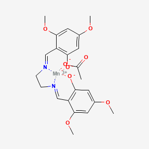 molecular formula C22H25MnN2O8 B12405715 2-[2-[(2,4-Dimethoxy-6-oxidophenyl)methylideneamino]ethyliminomethyl]-3,5-dimethoxyphenolate;manganese(3+);acetate 