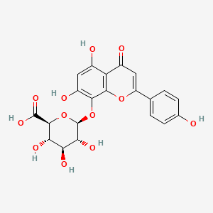 (2S,3S,4S,5R,6S)-6-[5,7-dihydroxy-2-(4-hydroxyphenyl)-4-oxochromen-8-yl]oxy-3,4,5-trihydroxyoxane-2-carboxylic acid