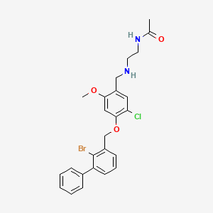 molecular formula C25H26BrClN2O3 B12405852 N-[2-[[4-[(2-bromo-3-phenylphenyl)methoxy]-5-chloro-2-methoxyphenyl]methylamino]ethyl]acetamide 