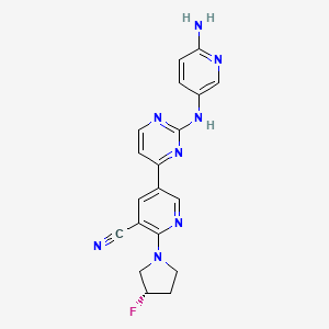 molecular formula C19H17FN8 B12405867 5-[2-[(6-aminopyridin-3-yl)amino]pyrimidin-4-yl]-2-[(3S)-3-fluoropyrrolidin-1-yl]pyridine-3-carbonitrile 