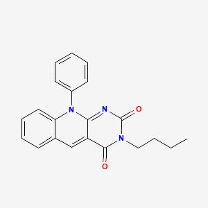 molecular formula C21H19N3O2 B1240593 3-丁基-10-苯基嘧啶并[4,5-b]喹啉-2,4-二酮 