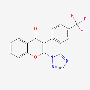 molecular formula C18H10F3N3O2 B12405930 Chromenone 1 