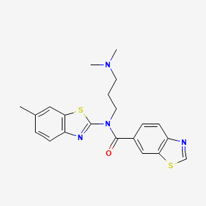 molecular formula C21H22N4OS2 B1240598 N-[3-(二甲氨基)丙基]-N-(6-甲基-1,3-苯并噻唑-2-基)-1,3-苯并噻唑-6-甲酰胺 