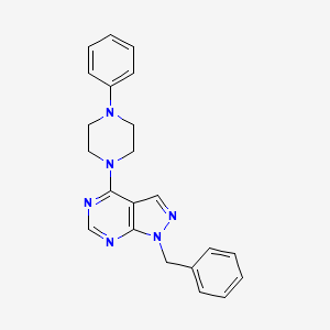 molecular formula C22H22N6 B1240601 1-(苯甲基)-4-(4-苯基-1-哌嗪基)吡唑并[3,4-d]嘧啶 