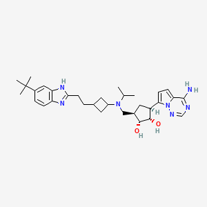 (1R,2S,3S,5R)-3-(4-aminopyrrolo[2,1-f][1,2,4]triazin-7-yl)-5-[[[3-[2-(6-tert-butyl-1H-benzimidazol-2-yl)ethyl]cyclobutyl]-propan-2-ylamino]methyl]cyclopentane-1,2-diol