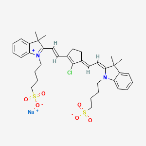 sodium;4-[(2Z)-2-[(2E)-2-[2-chloro-3-[(E)-2-[3,3-dimethyl-1-(4-sulfonatobutyl)indol-1-ium-2-yl]ethenyl]cyclopent-2-en-1-ylidene]ethylidene]-3,3-dimethylindol-1-yl]butane-1-sulfonate