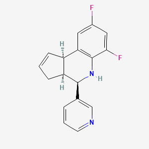 molecular formula C17H14F2N2 B1240604 (3aS,4R,9bR)-6,8-二氟-4-(吡啶-3-基)-3a,4,5,9b-四氢-3H-环戊[c]喹啉 