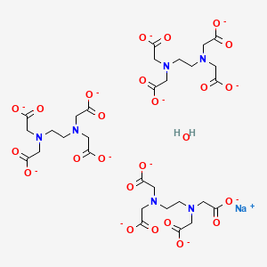 molecular formula C30H38N6NaO25-11 B12406067 Sodium;2-[2-[bis(carboxylatomethyl)amino]ethyl-(carboxylatomethyl)amino]acetate;hydrate 