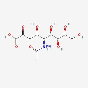 molecular formula C11H19NO9 B12406085 (4S,5R,6R,7S,8R)-5-(acetyl(15N)amino)-4,6,7,8,9-pentahydroxy-2-oxononanoic acid 