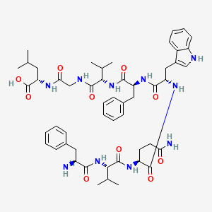 molecular formula C52H70N10O10 B12406096 (2S)-2-[[2-[[(2S)-2-[[(2S)-2-[[(2S)-2-[[(2S)-5-amino-2-[[(2S)-2-[[(2S)-2-amino-3-phenylpropanoyl]amino]-3-methylbutanoyl]amino]-5-oxopentanoyl]amino]-3-(1H-indol-3-yl)propanoyl]amino]-3-phenylpropanoyl]amino]-3-methylbutanoyl]amino]acetyl]amino]-4-methylpentanoic acid 