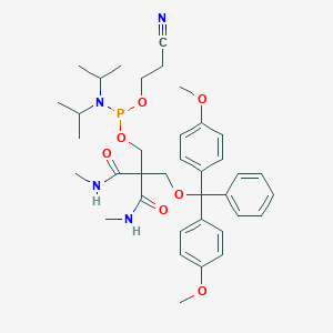 molecular formula C37H49N4O7P B12406099 2-[[bis(4-methoxyphenyl)-phenylmethoxy]methyl]-2-[[2-cyanoethoxy-[di(propan-2-yl)amino]phosphanyl]oxymethyl]-N,N'-dimethylpropanediamide 