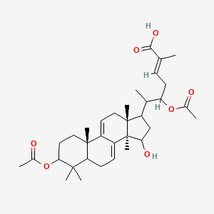 molecular formula C34H50O7 B12406158 (E)-5-acetyloxy-6-[(10S,13R,14R)-3-acetyloxy-15-hydroxy-4,4,10,13,14-pentamethyl-2,3,5,6,12,15,16,17-octahydro-1H-cyclopenta[a]phenanthren-17-yl]-2-methylhept-2-enoic acid 