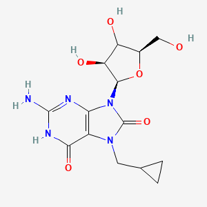 7-Cyclopropylmethyl-7,8-dihydro-8-oxo-9-(|A-D-xylofuranosyl) guanine