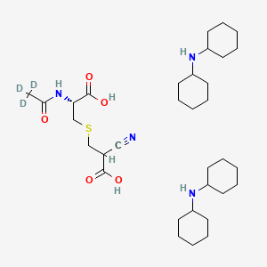 molecular formula C33H58N4O5S B12406186 N-Acetyl-S-(2-cyanocarboxyethyl)-L-cysteine-d3 (bis(dicyclohexylamine)) 