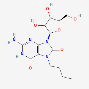 molecular formula C14H21N5O6 B12406194 7-n-Butyl-7,8-dihydro-8-oxo-9-(|A-D-xylofuranosyl)guanine 