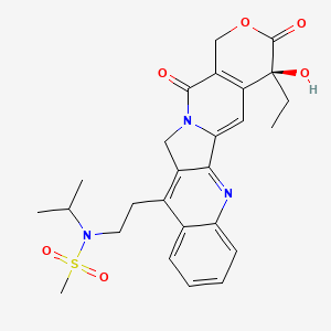 N-[2-[(19S)-19-ethyl-19-hydroxy-14,18-dioxo-17-oxa-3,13-diazapentacyclo[11.8.0.02,11.04,9.015,20]henicosa-1(21),2,4,6,8,10,15(20)-heptaen-10-yl]ethyl]-N-propan-2-ylmethanesulfonamide