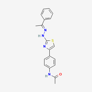 molecular formula C19H18N4OS B1240631 N-[4-[2-[(2E)-2-(1-苯乙烯基)肼基]-1,3-噻唑-4-基]苯基]乙酰胺 