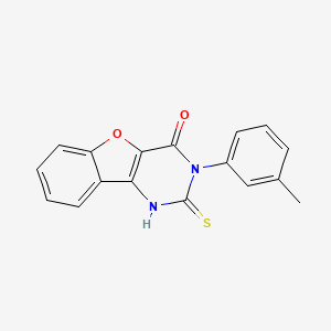 molecular formula C17H12N2O2S B1240634 3-(3-甲基苯基)-2-硫代亚甲基-1H-苯并呋[3,2-d]嘧啶-4-酮 