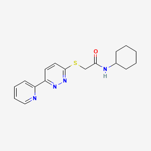 molecular formula C17H20N4OS B1240635 N-cyclohexyl-2-[[6-(2-pyridinyl)-3-pyridazinyl]thio]acetamide 