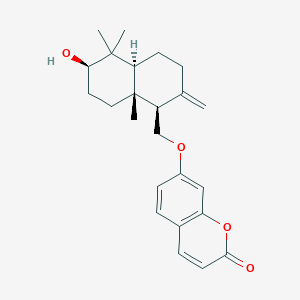 molecular formula C24H30O4 B1240636 7-[[(1R,4aS,6R,8aR)-6-羟基-5,5,8a-三甲基-2-亚甲基-3,4,4a,6,7,8-六氢-1H-萘-1-基]甲氧基]-1-苯并吡喃-2-酮 