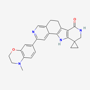 molecular formula C25H24N4O2 B12406366 4-(4-Methyl-2,3-dihydro-1,4-benzoxazin-7-yl)spiro[5,13,17-triazatetracyclo[8.7.0.02,7.011,16]heptadeca-1(10),2,4,6,11(16)-pentaene-15,1'-cyclopropane]-12-one CAS No. 1105658-32-9