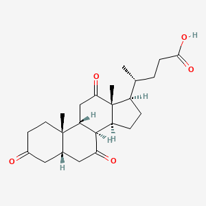 molecular formula C24H34O5 B1240637 (4R)-4-[(5S,8S,9R,10S,13R,14S,17R)-10,13-二甲基-3,7,12-三氧代-1,2,4,5,6,8,9,11,14,15,16,17-十二氢环戊并[a]菲并[3,4-c]菲-17-基]戊酸 