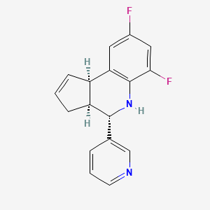 molecular formula C17H14F2N2 B1240642 (3aS,4S,9bR)-6,8-二氟-4-(吡啶-3-基)-3a,4,5,9b-四氢-3H-环戊[c]喹啉 