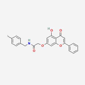 2-(5-hydroxy-4-oxo-2-phenylchromen-7-yl)oxy-N-[(4-methylphenyl)methyl]acetamide