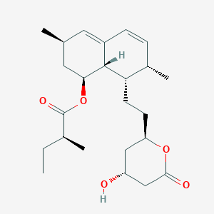 molecular formula C24H36O5 B1240646 (2S)-2-methylbutanoic acid [(1S,3R,7S,8S,8aS)-8-[2-[(2R,4R)-4-hydroxy-6-oxo-2-oxanyl]ethyl]-3,7-dimethyl-1,2,3,7,8,8a-hexahydronaphthalen-1-yl] ester 