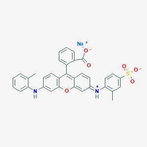 molecular formula C34H25N2NaO6S B12406546 Sodium;2-[3-(2-methylanilino)-6-(2-methyl-4-sulfonatophenyl)azaniumylidenexanthen-9-yl]benzoate 