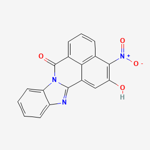 molecular formula C18H9N3O4 B12406557 18-Hydroxy-17-nitro-3,10-diazapentacyclo[10.7.1.02,10.04,9.016,20]icosa-1(19),2,4,6,8,12,14,16(20),17-nonaen-11-one 