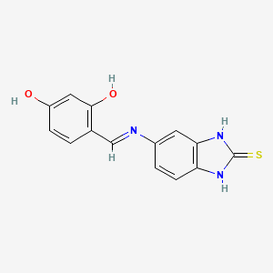 5-((2,4-Dihydroxybenzylidene)amino)-1,3-dihydro-2H-benzo[d]imidazole-2-thione