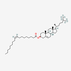 molecular formula C45H78O2 B12406585 [(3S,8S,9S,10R,13R,14S,17R)-10,13-dimethyl-17-[(2R)-6,7,7,7-tetradeuterio-6-(trideuteriomethyl)heptan-2-yl]-2,3,4,7,8,9,11,12,14,15,16,17-dodecahydro-1H-cyclopenta[a]phenanthren-3-yl] (Z)-octadec-9-enoate 