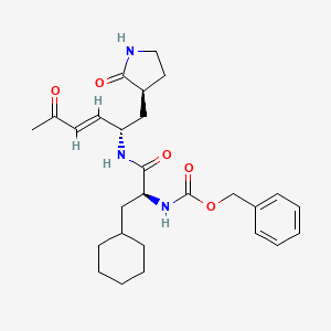 benzyl N-[(2S)-3-cyclohexyl-1-oxo-1-[[(E,2S)-5-oxo-1-[(3S)-2-oxopyrrolidin-3-yl]hex-3-en-2-yl]amino]propan-2-yl]carbamate