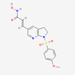 molecular formula C17H17N3O5S B12406602 (E)-N-hydroxy-3-[1-(4-methoxyphenyl)sulfonyl-2,3-dihydropyrrolo[2,3-b]pyridin-5-yl]prop-2-enamide 