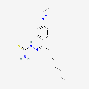molecular formula C19H33N4S+ B1240664 Benzenaminium, 4-(1-((aminothioxomethyl)hydrazono)octyl)-N-ethyl-N,N-dimethyl- CAS No. 26672-76-4