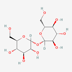 molecular formula C12H22O11 B12406677 (2S,3R,4S,5S,6R)-2-deuterio-2-[(2R,3R,4S,5S,6R)-2-deuterio-3,4,5-trihydroxy-6-(hydroxymethyl)oxan-2-yl]oxy-6-(hydroxymethyl)oxane-3,4,5-triol 