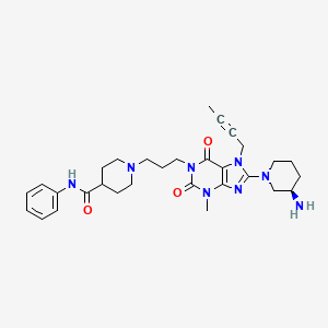 molecular formula C30H40N8O3 B12406738 1-[3-[8-[(3R)-3-aminopiperidin-1-yl]-7-but-2-ynyl-3-methyl-2,6-dioxopurin-1-yl]propyl]-N-phenylpiperidine-4-carboxamide 